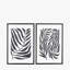 S/2 Black Leaf Print Canvases - 2 Piece Single Picture Frame Set on Canvas