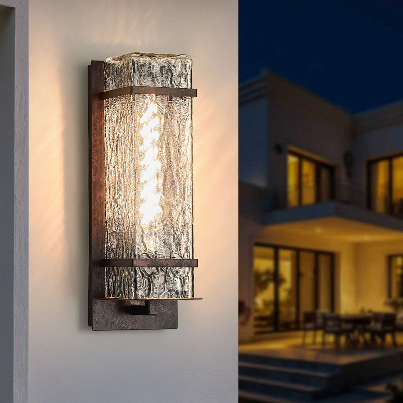 Metal and Glass Wall Light