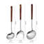 5PCS Stainless Steel Cooking Utensils Set - Soup Ladle, Slotted Turner With Walnut Wood Handle