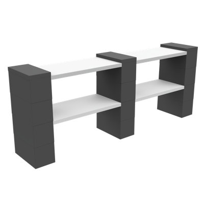 72'' W Polypropylene Height -Adjustable Shelving Unit