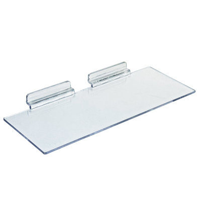 Acrylic Shoe Shelf For Slatwall, 10"w X 4"d, Clear, 10-pack