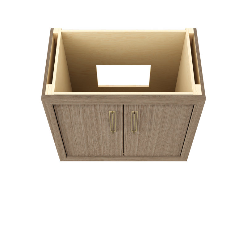 Meuble-lavabo simple Avalon, Patine naturelle, 36", Or satiné