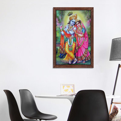 Krishna & Radha Hindu Gods 1 Piece Wall Art on Canvas