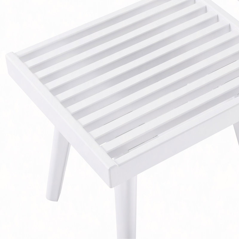 Banc à lattes en bois massif de 19 po de longueur, H 17,5 po x l 19 po x P 16,5 po
