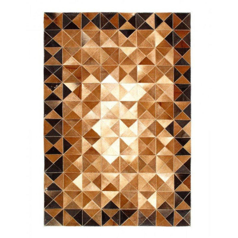 Helon Geometric Area Rug in Brown