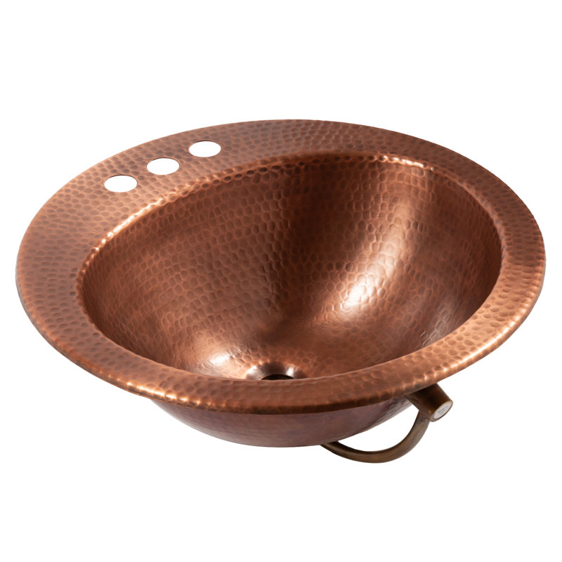 Bell 19" Drop-In Bathroom Sink in Copper