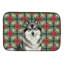 Tapis de vaisselle Keeshond Christmas PoinsettIas