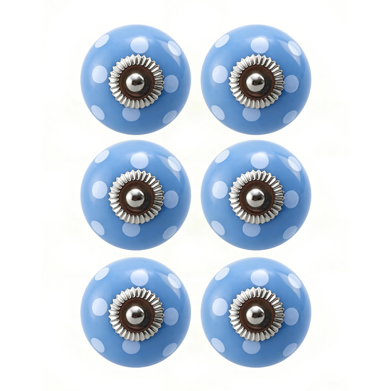 6Pcs Ceramic Furniture Knobs Pull Handles