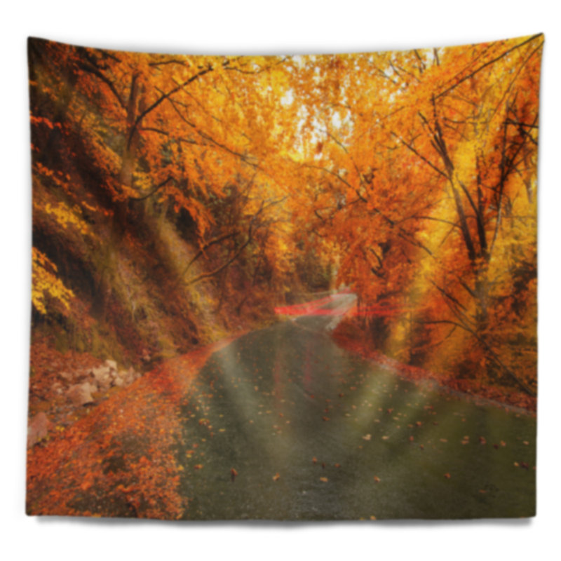 Tapisserie paysage paysage d'automne sur la route, H 50 po x l 60 po