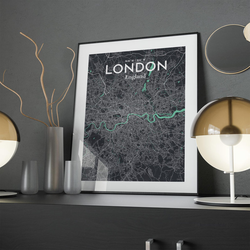 London City Map In Dream - No Frame Print, 24cm H x 18cm W x 0.05cm D