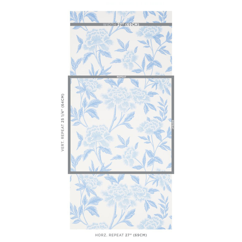 Whitney Floral Wallpaper, Blue