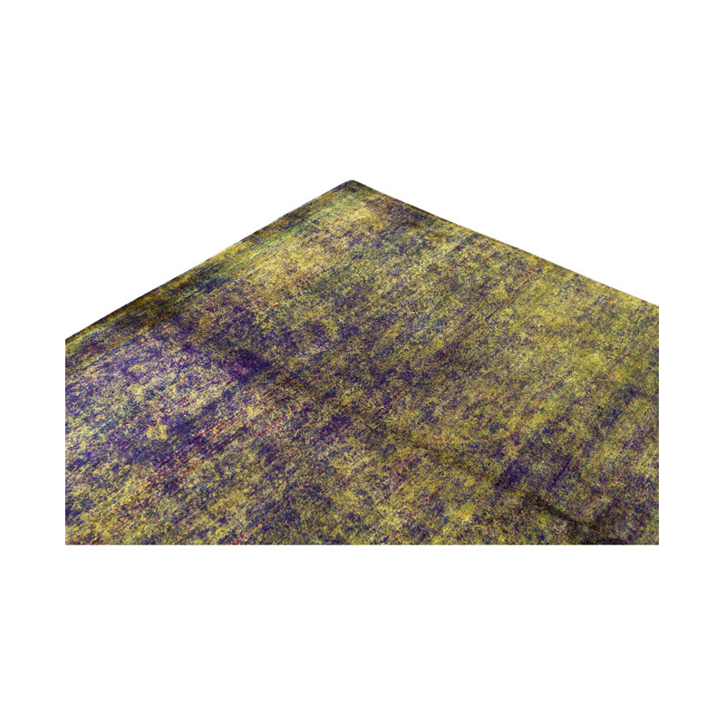 Silk Area Rug in Violet/Yellow