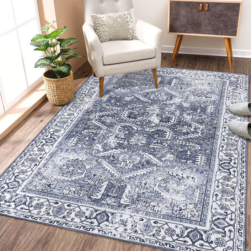 Shaylyn Washable Oriental Indoor Rug, Rectangle 5' x 7'