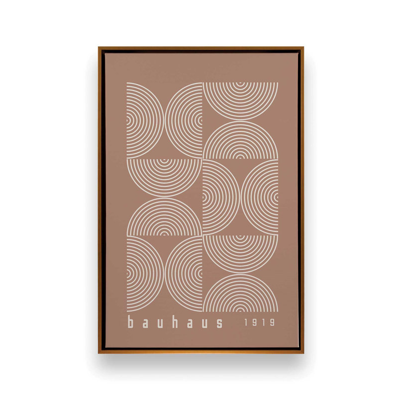 Impression sur toile Brown Bauhaus Composition II , H 30,75 po x l 20,75 po, Or poli
