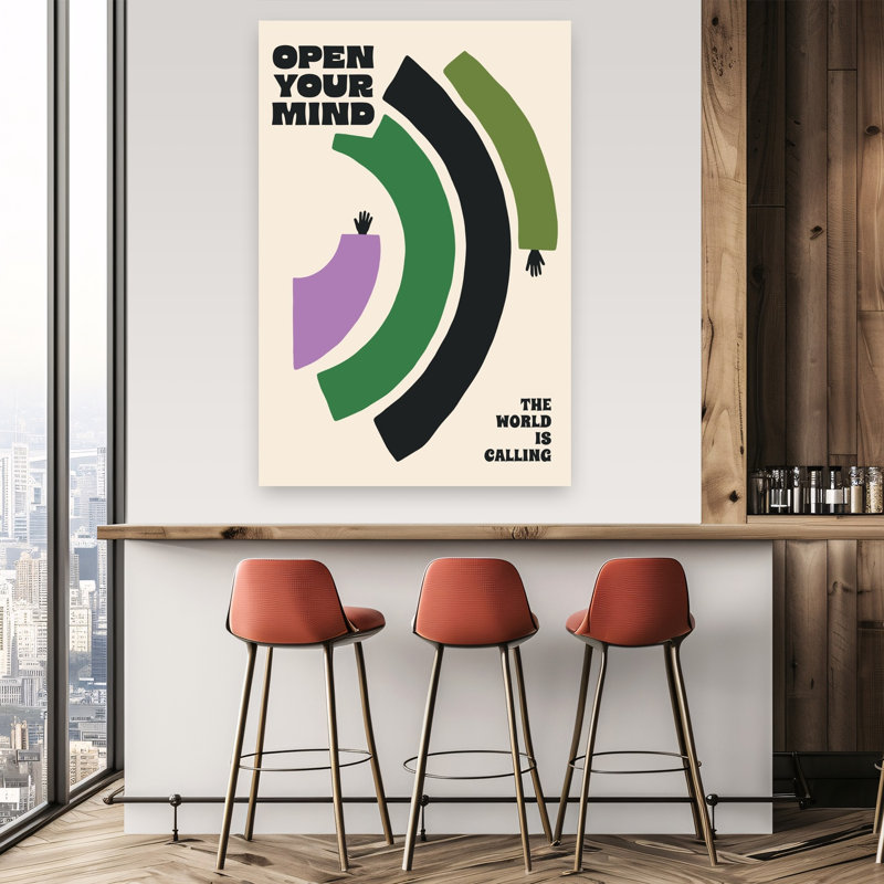 «Open Your Mind», impression murale abstraite audacieuse minimaliste, H 60 po x l 40 po