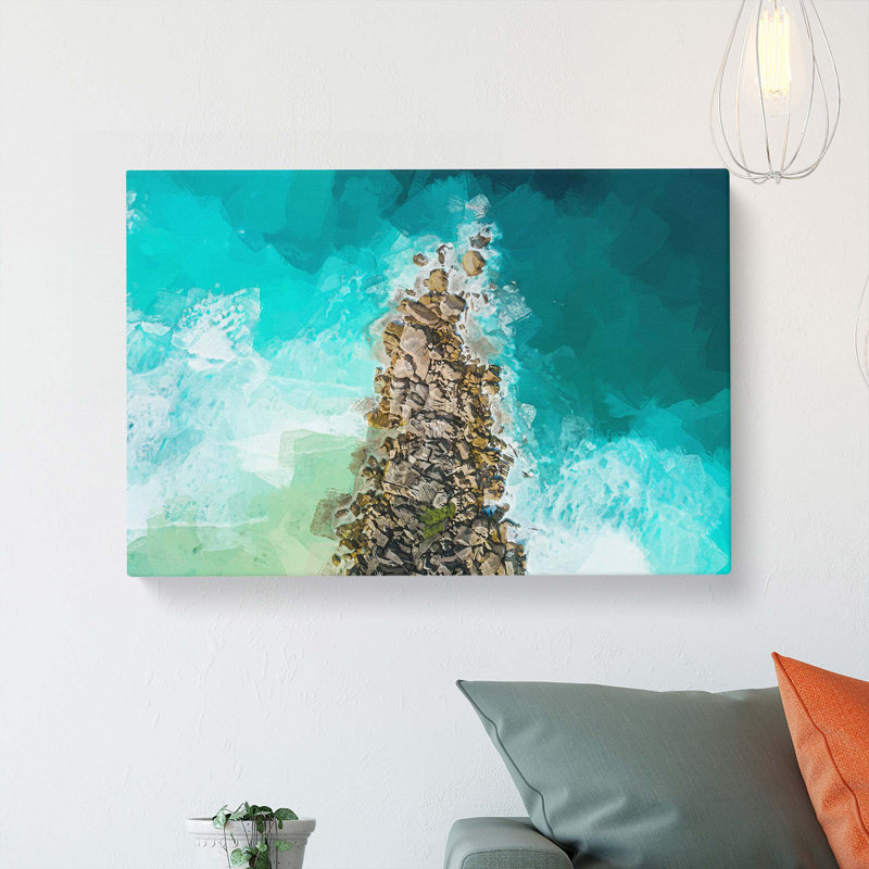 Anse Cocos In The Seychelles In Abstract - Wrapped Canvas Print, 60cm H x 91cm W x 3cm D