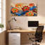 Ensemble de 1 tableau abstrait sur toile tendue, orné de fleurs de lotus-984336505