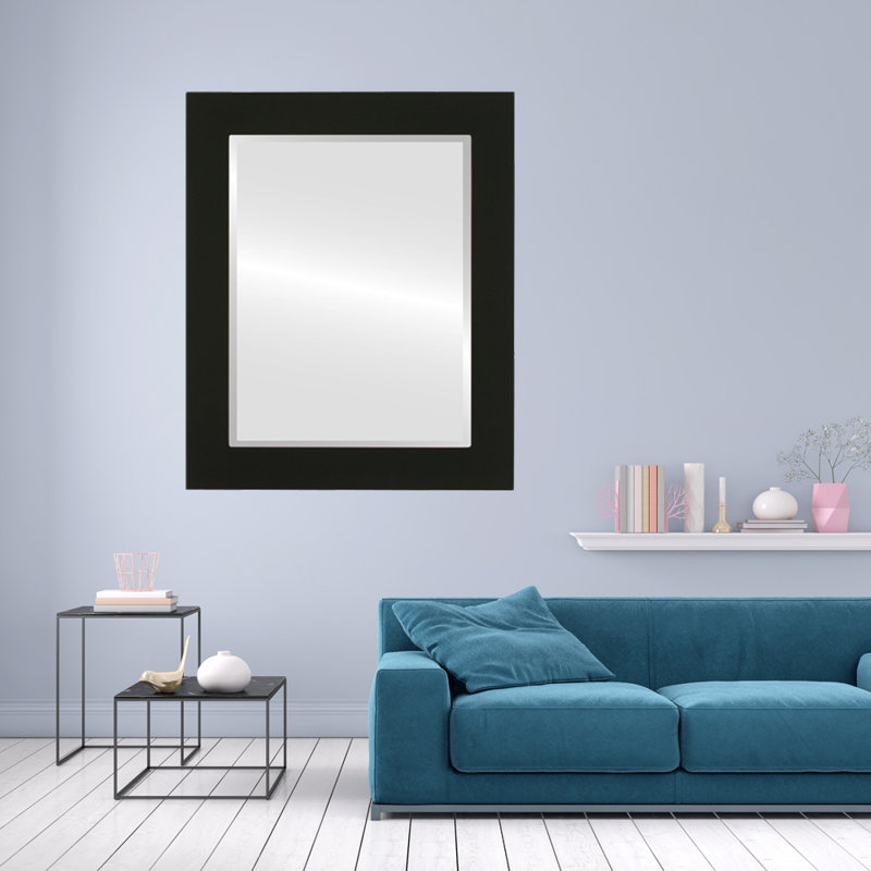 Rubino Rectangle Mirror, 33" H x 23" W, Matte Black