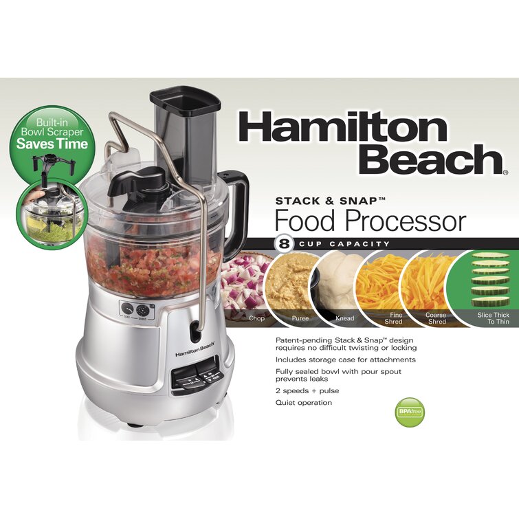 Hamilton Beach 8 Cup Food Processor with Built-In Bowl Scraper