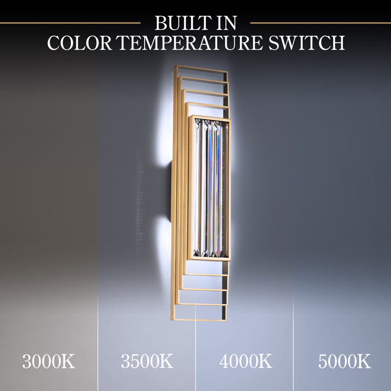 Terrace 1 Light Crystal LED Wall Sconce, Aged Brass