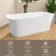 67'' L x 30'' W x 23'' H Freestanding Acrylic Soaking Tub Double SlipperDouble Slipper One-Piece Seamless Bathtub with Stainless Steel Drain in White