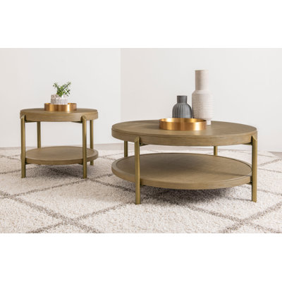 Ensemble de table basse et de table ronde 2 pièces Cirilla