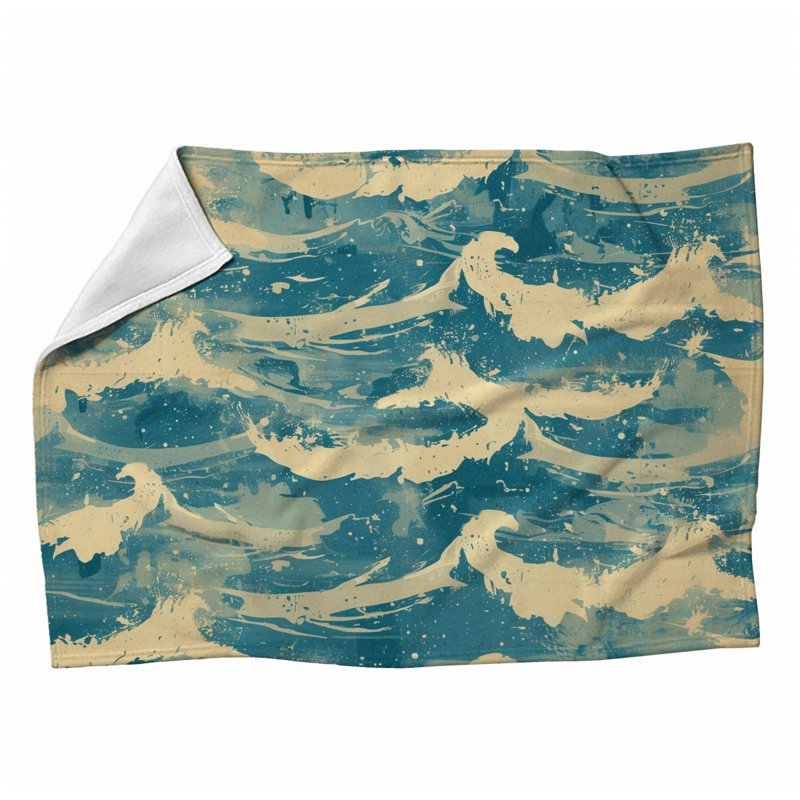 Marine Abstract Machine Printed Throw Blanket, 60" W x 80" L
