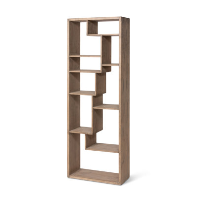 Solid Wood Geometric Bookcase