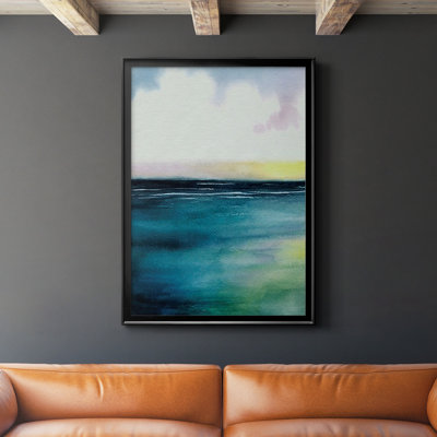 «Sherbet Sunset Diptych I», reproduction encadrée de qualité supérieure - prête à être accrochée