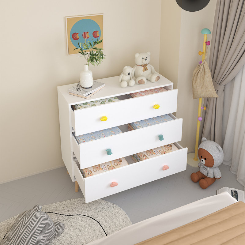 Commode 3 tiroirs pour enfants, Blanc