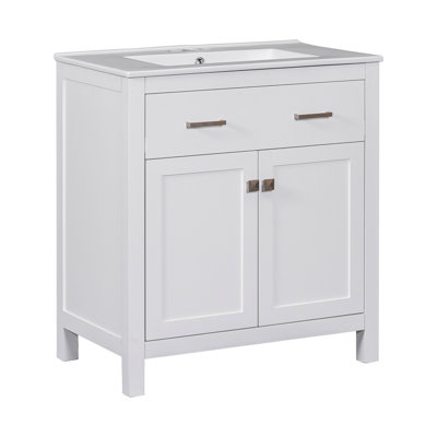 Meuble-lavabo simple avec lavabo en céramique