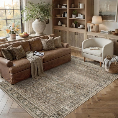 Tapis délavé lavable, antidérapant et doux