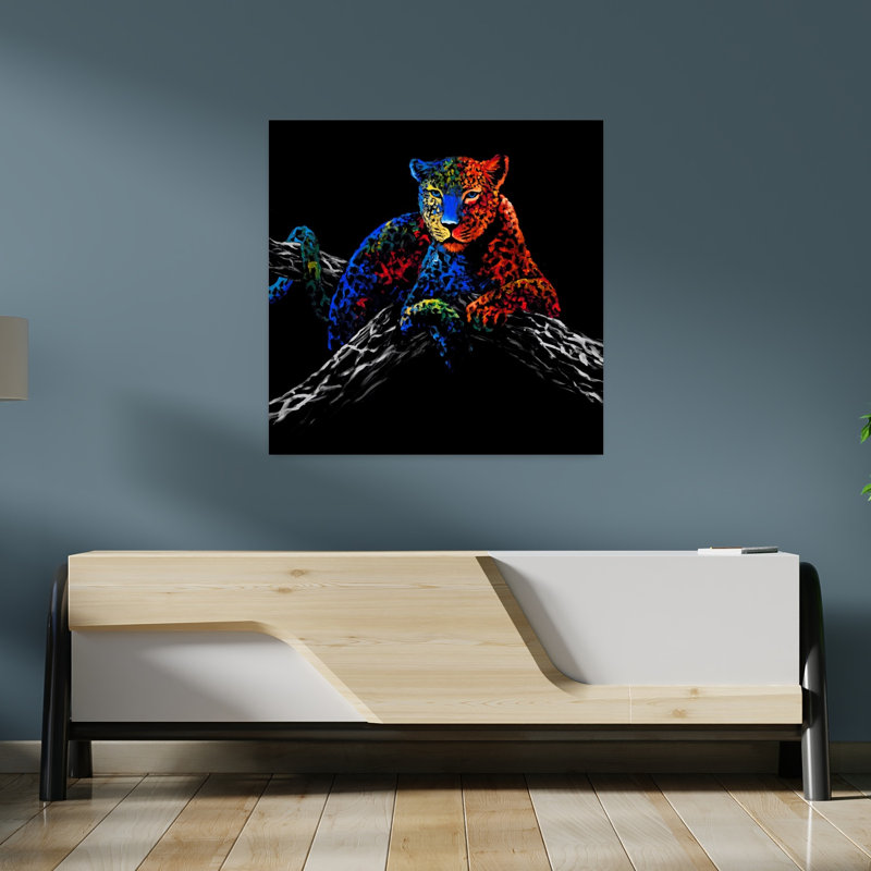 Art contemporain de la faune guépard, H 36 po x l 36 po