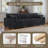 3 - Piece Upholstered Gray Faux Rabbit Fur Flannel Reversible Modular Sofa Living Room Sectional Couch-288455759-288455758-288455744