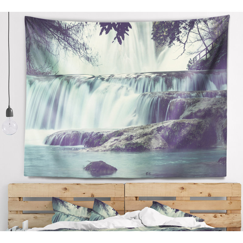 Paysage avec cascade étonnante au Mexique, H 68 po x l 80 po