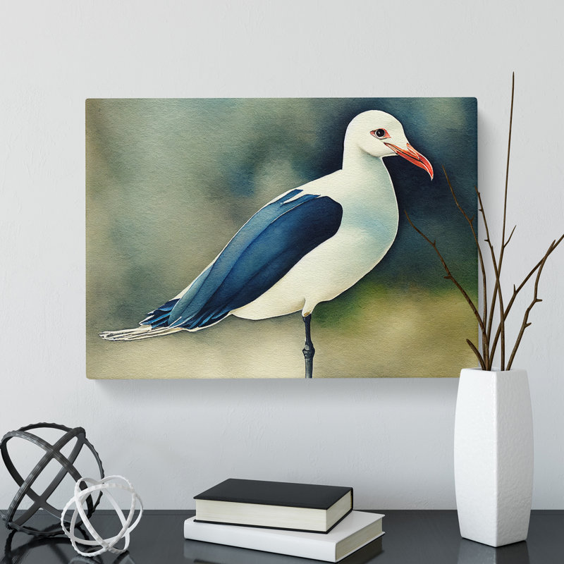 Watercolour Seagull Vol.3 - Wrapped Canvas, 40cm H x 60cm W x 3cm D