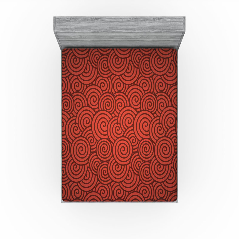 Drap-housse Ambesonne, paquet de 2, Drap-housse grand, Vermillon abstrait