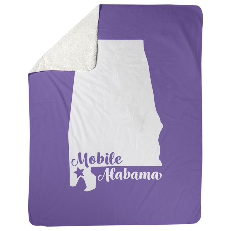 Jeté polaire de l’alabama mobile, l 52,5 po x L 62,5 po, Mauve