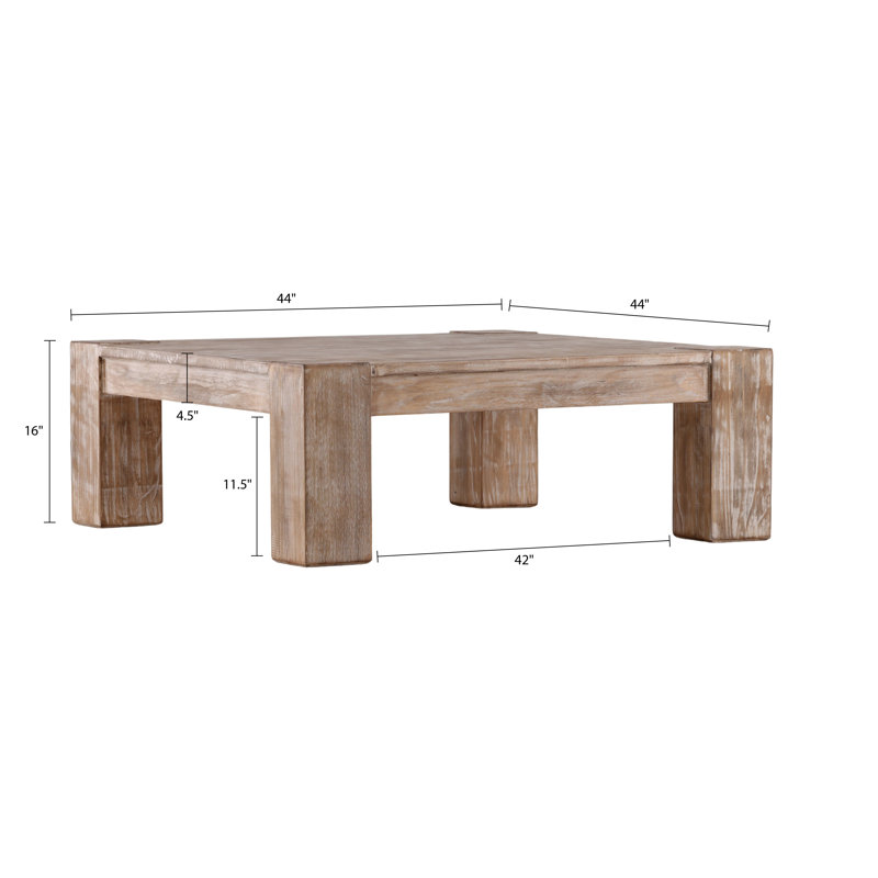 Parson Reclaimed Pine Wood Coffee Table, Natural