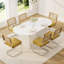 Ensemble de salle à manger élégant à double piédestal avec chaises en velours-908193389-908193378