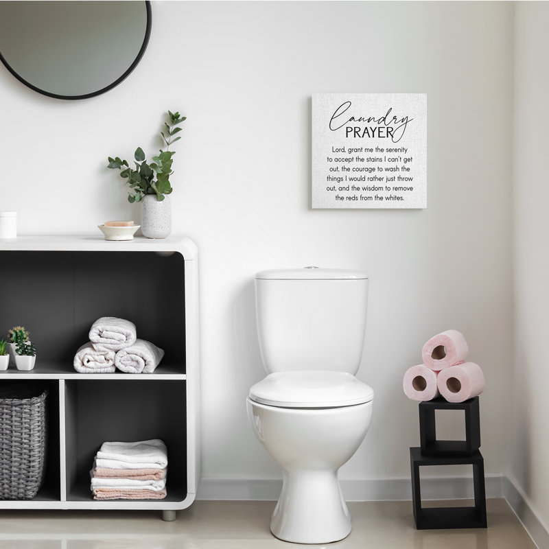«Laundry Prayer», expression de la salle de bain, humour par lettré et doublé - Art textuel, Toile tendue