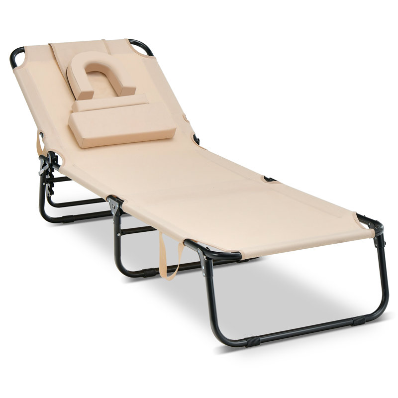 Longin Outdoor Metal Chaise Lounge, Belge