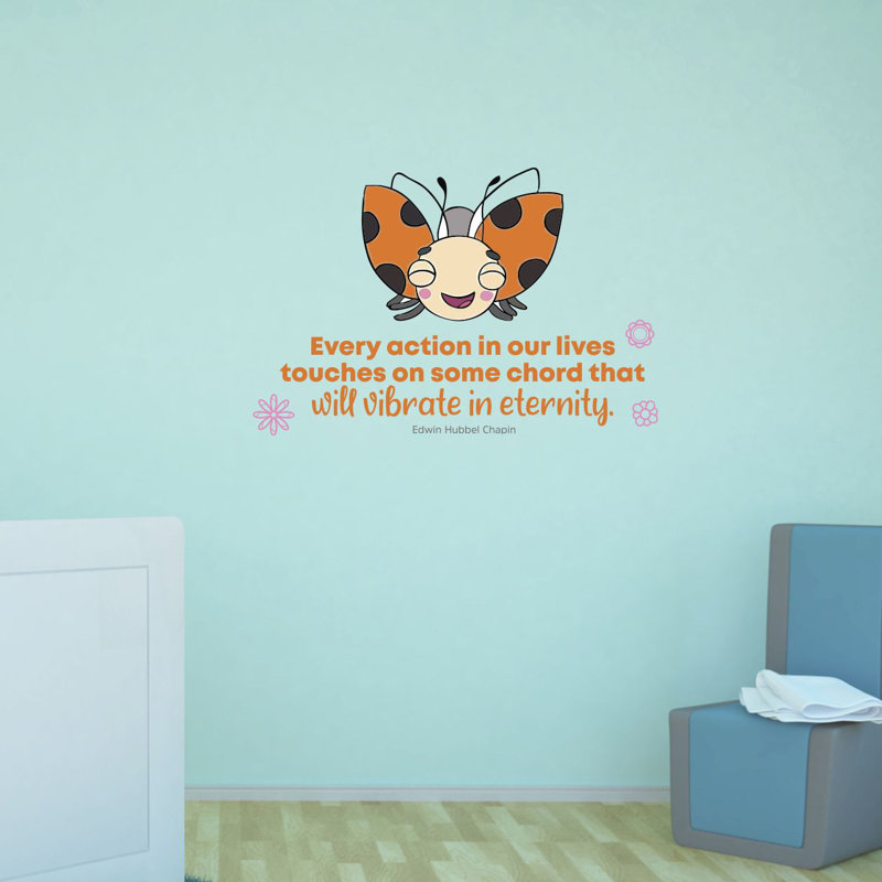 Décalcomanie murale en vinyle « every action cute coccinelle », H 8 po x l 10 po