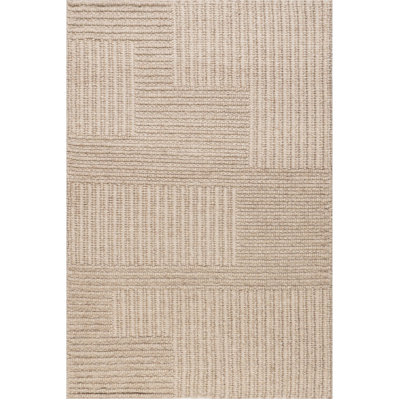 Tapis contemporain à rayures dorées Dorene, Rectangle 7 pi 6 po x 9 pi 6 po