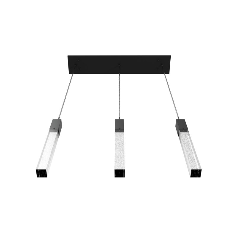 Matte Black Crystal LED Indoor/Outdoor Island Pendant Light