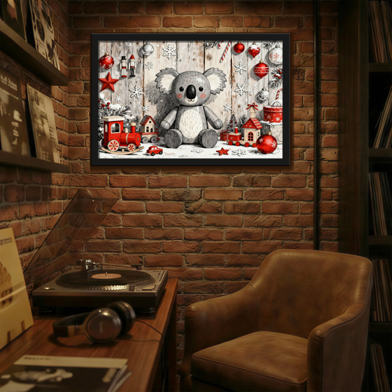 Koala de Noël avec décorations et jouets, H 12 po x l 18 po