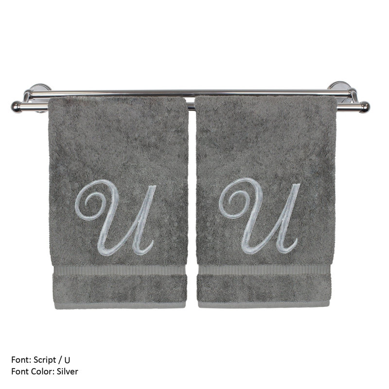 Super Plush Hand Towel, U, Gray/Silver