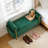 Velvet Storage Bench with Cylindrical Arms and Iron Legs-1943873551