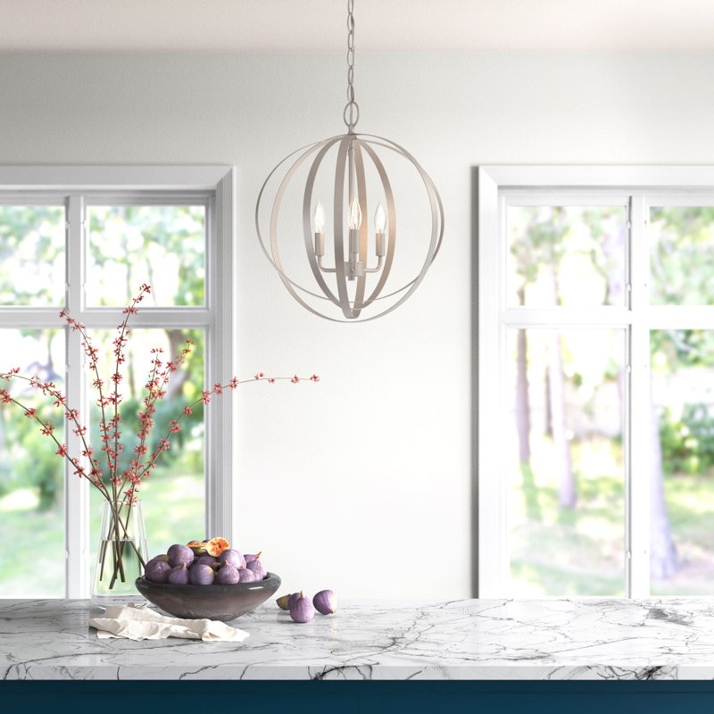 Cueva 3-Light Globe Chandelier, Brushed Nickel