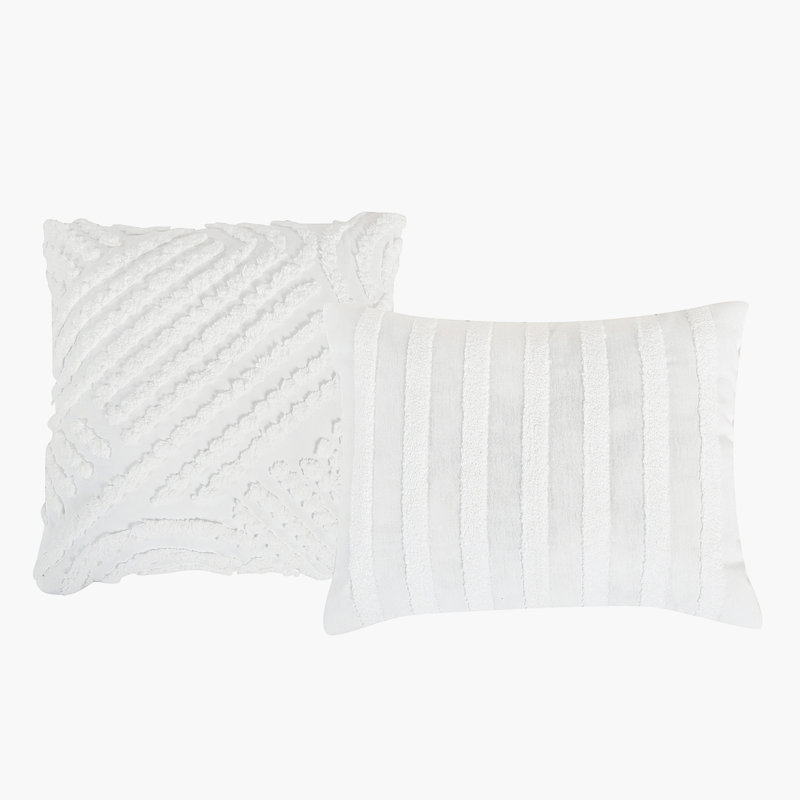 Ensemble d'édredon texturé 5 pièces - Literie moelleuse avec coussins décoratifs